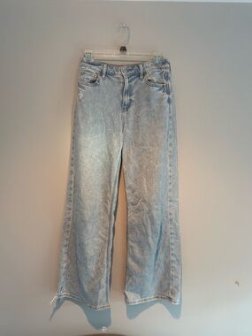 American Eagle Dreamy Drape Stretch Super High-Waisted Baggy Wide-Leg Jeans